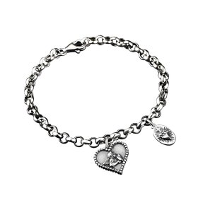(image for) Heart Cross Angel Charm Bracelet in Sterling Silver