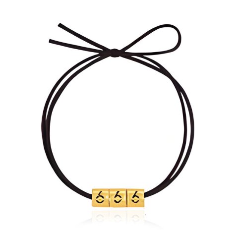 (image for) Gold Angel Number Hair Tie Bracelet