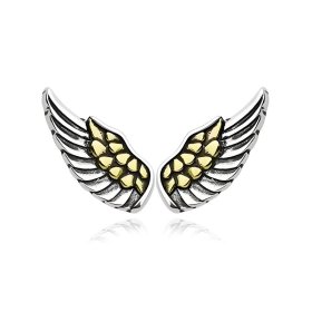 (image for) Angel Wing Stud Earrings in Antiqued Sterling Silver