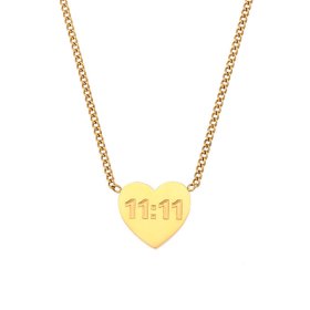 (image for) 1111 Angel Number Heart Necklace Gold