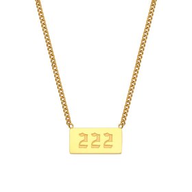 (image for) 222 Angel Number Bar Necklace Gold Silver