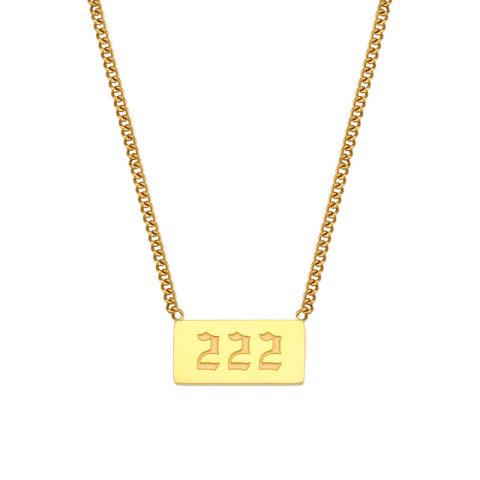 (image for) 222 Angel Number Bar Necklace Gold Silver