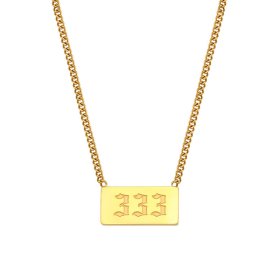 (image for) 333 Angel Number Bar Necklace Gold Silver