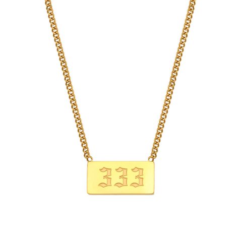 (image for) 333 Angel Number Bar Necklace Gold Silver