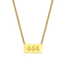 (image for) 444 Angel Number Bar Necklace Gold Silver