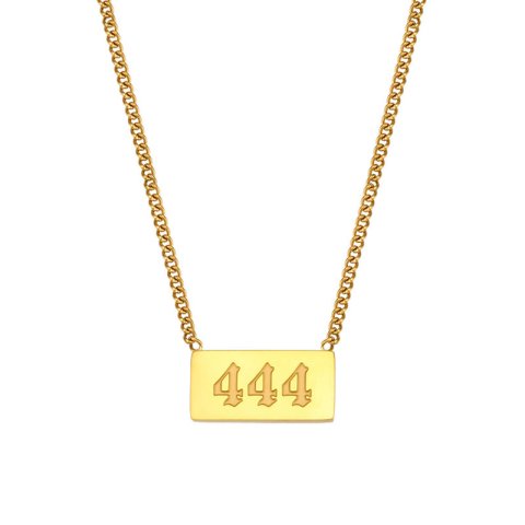 (image for) 444 Angel Number Bar Necklace Gold Silver