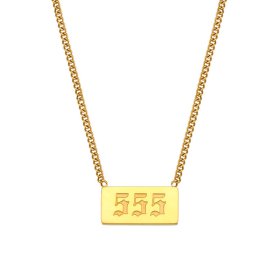 (image for) 555 Angel Number Bar Necklace Gold Silver
