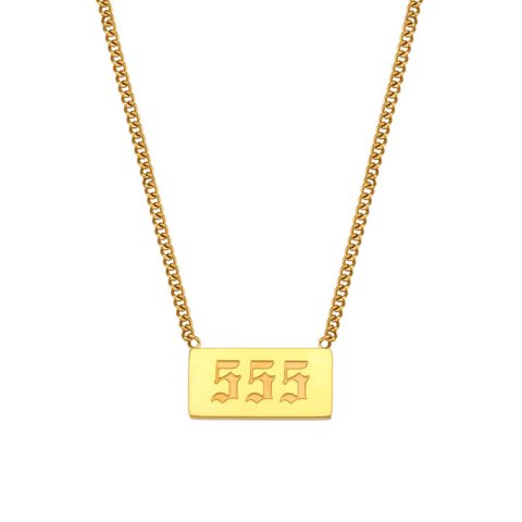 (image for) 555 Angel Number Bar Necklace Gold Silver