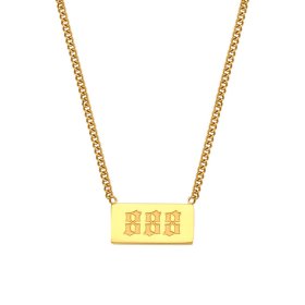 (image for) 888 Angel Number Bar Necklace Gold Silver