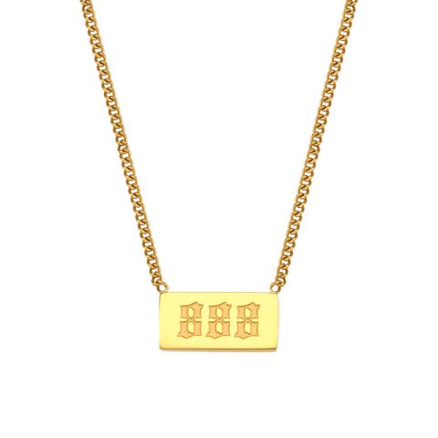 (image for) 888 Angel Number Bar Necklace Gold Silver