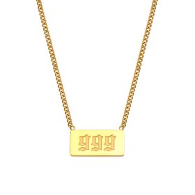 (image for) 999 Angel Number Bar Necklace Gold Silver