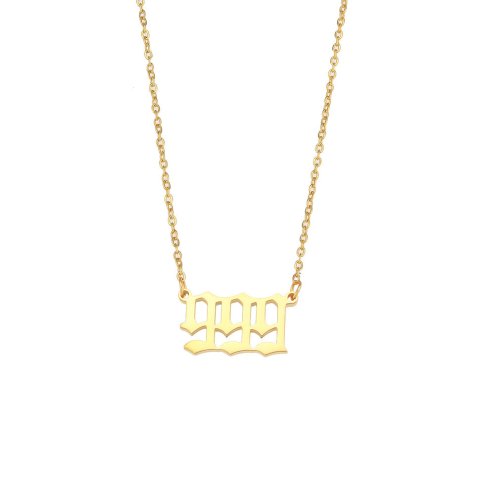 (image for) 999 Angel Number Necklace Gold