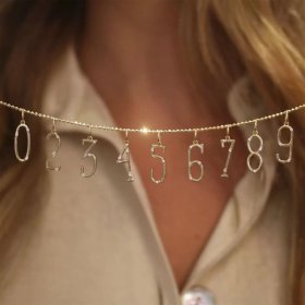 (image for) Dimoand Angel Number Necklace Gold