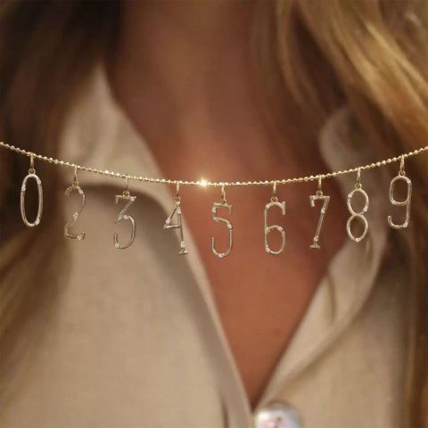 (image for) Dimoand Angel Number Necklace Gold