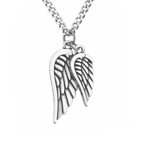 (image for) Double Angel Wings Necklace in Sterling Silver
