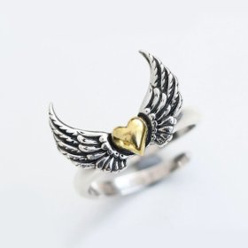 (image for) Angel Wing Heart Ring in Sterling Silver