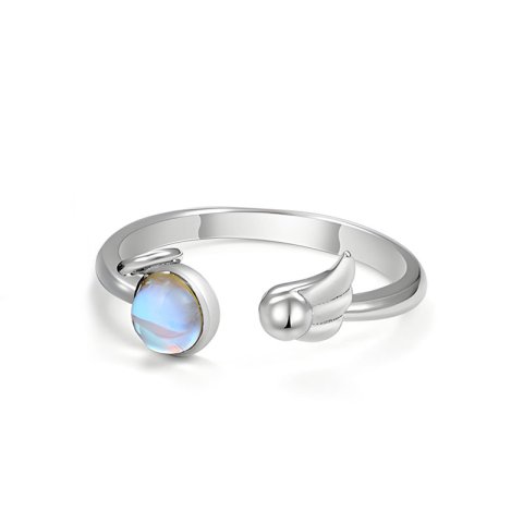(image for) Angel Wing Ring with June Birthstone Moonstone