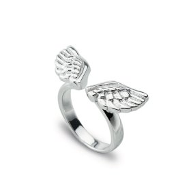(image for) Open Angel Wings Silver Ring for Pinky Finger