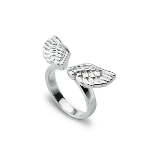 (image for) Open Angel Wings Silver Ring for Pinky Finger
