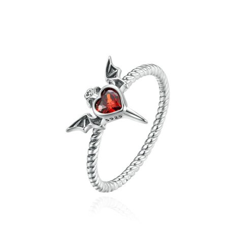 (image for) Dark Angel Ring with Heart Garnet