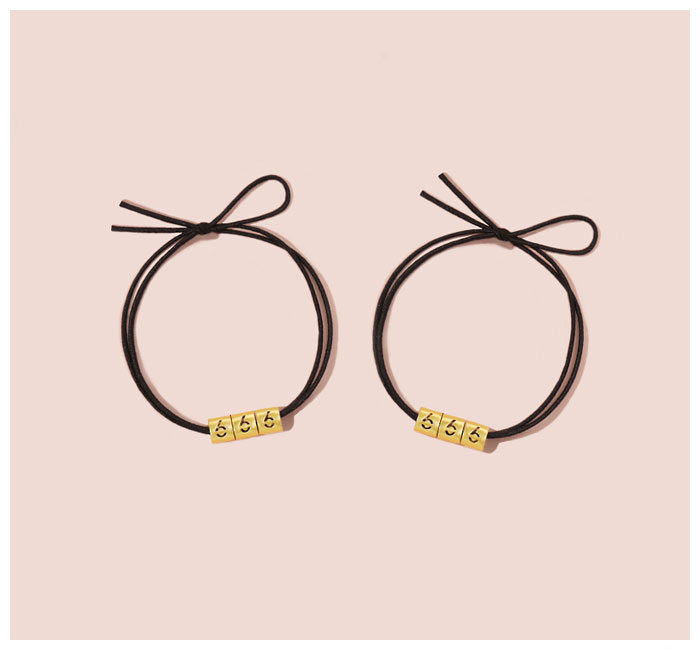 Gold Angel Number Hair Tie Bracelet