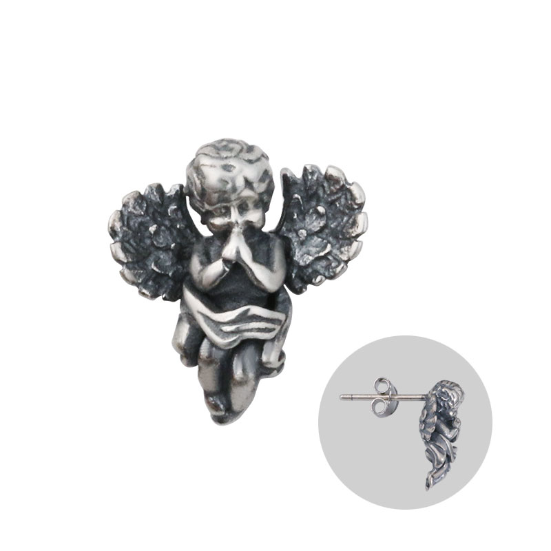 Angel Baby Earrings in Sterling Silver (image for) Angel Baby Earrings in Sterling Silver