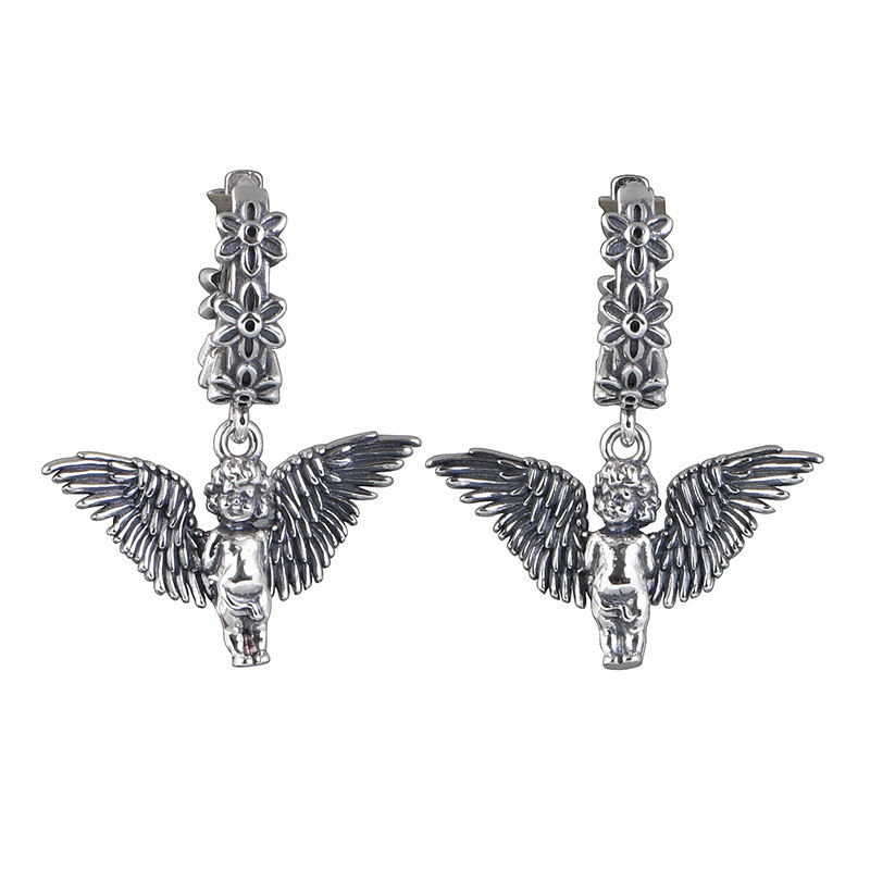 Baby Angel Earrings in Sterling Silver (image for) Baby Angel Earrings in Sterling Silver