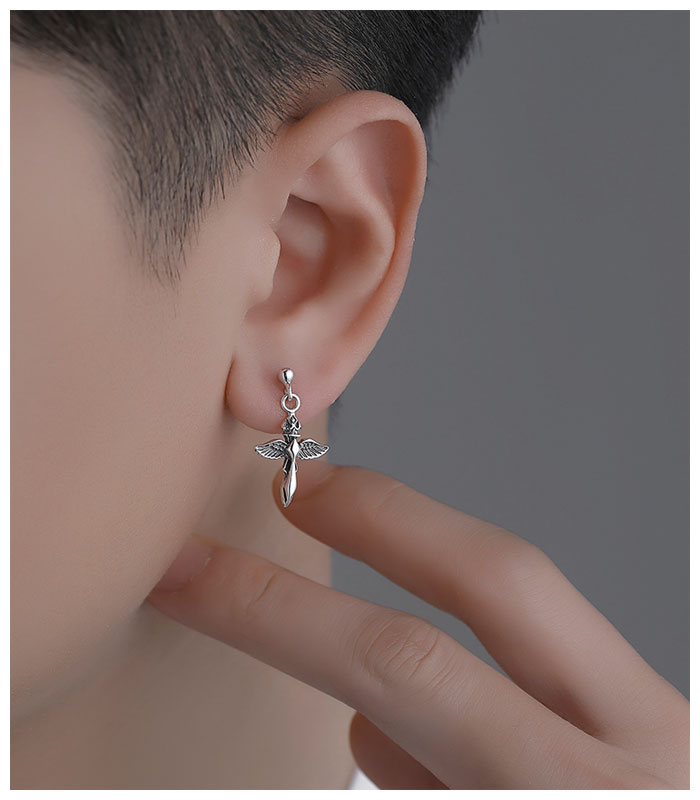 Angel Wing Cross Earrings
