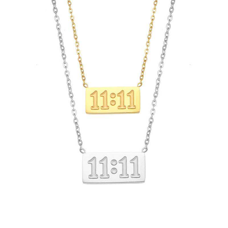 1111 Angel Number Bar Necklace Gold Silver (image for) 1111 Angel Number Bar Necklace Gold Silver