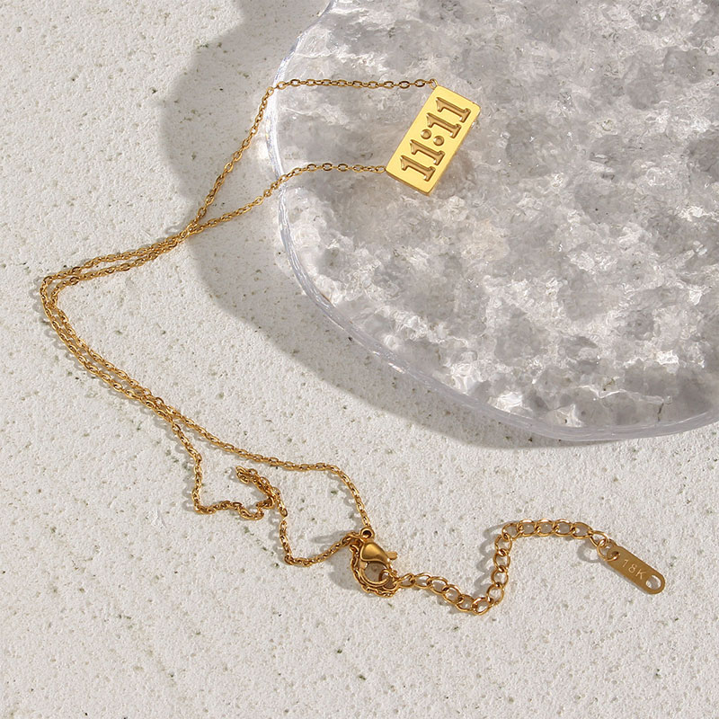 1111 Angel Number Bar Necklace Gold Silver (image for) 1111 Angel Number Bar Necklace Gold Silver