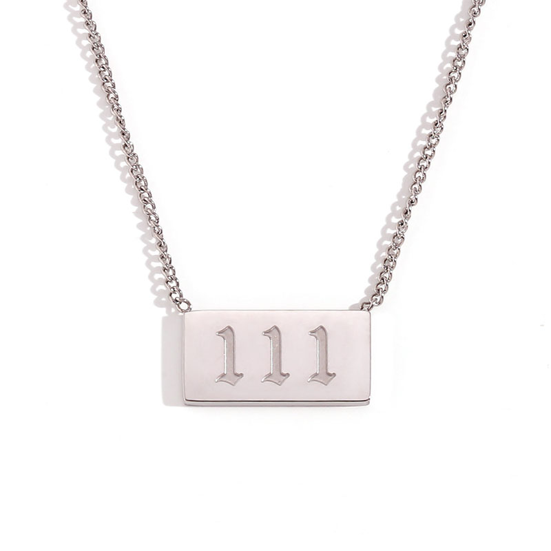 111 Angel Number Bar Necklace Gold Silver (image for) 111 Angel Number Bar Necklace Gold Silver