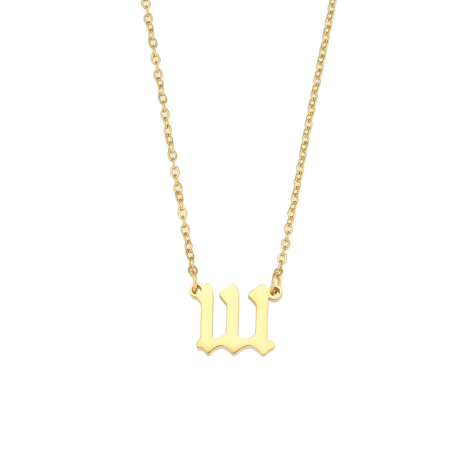 111 Angel Number Necklace Gold (image for) 111 Angel Number Necklace Gold