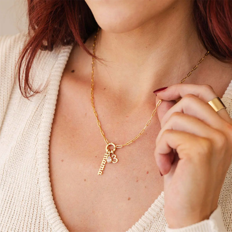 Angel Number Necklace Gold Charms (image for) Angel Number Necklace Gold Charms
