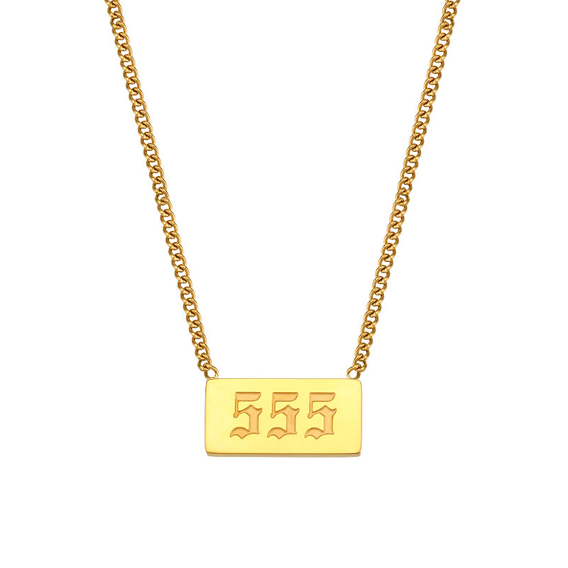 555 Angel Number Bar Necklace Gold Silver (image for) 555 Angel Number Bar Necklace Gold Silver