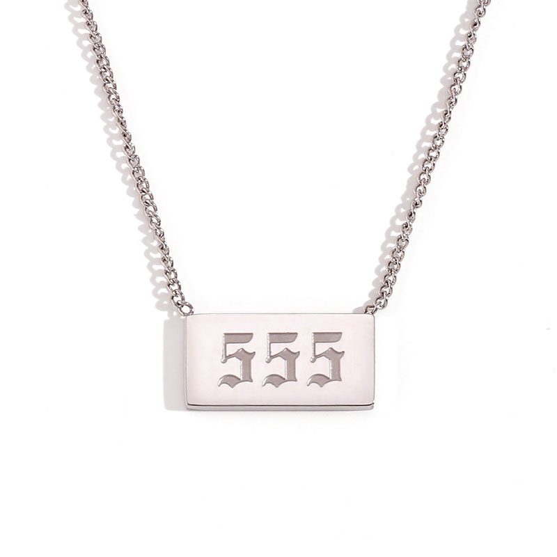 555 Angel Number Bar Necklace Gold Silver (image for) 555 Angel Number Bar Necklace Gold Silver