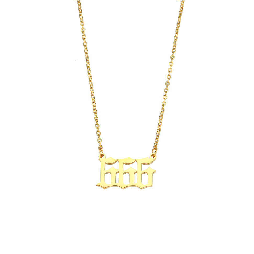 666 Angel Number Necklace Gold (image for) 666 Angel Number Necklace Gold