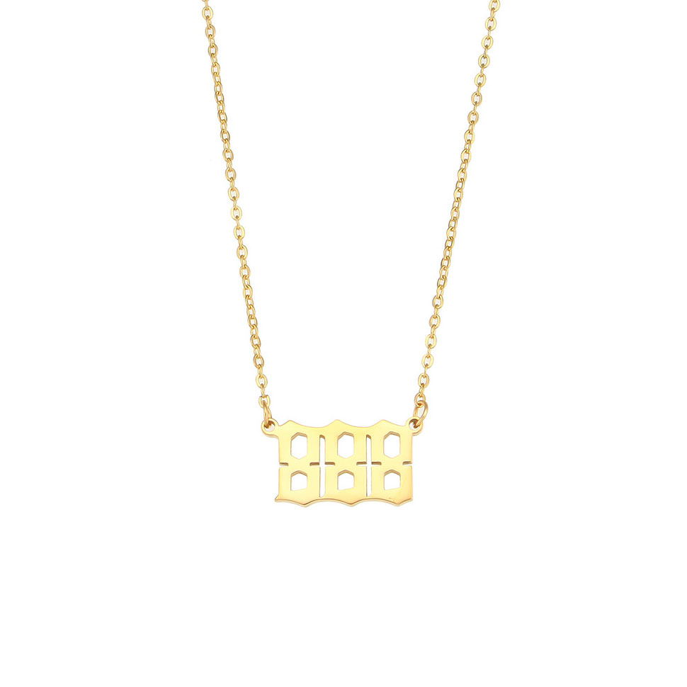 888 Angel Number Necklace Gold (image for) 888 Angel Number Necklace Gold