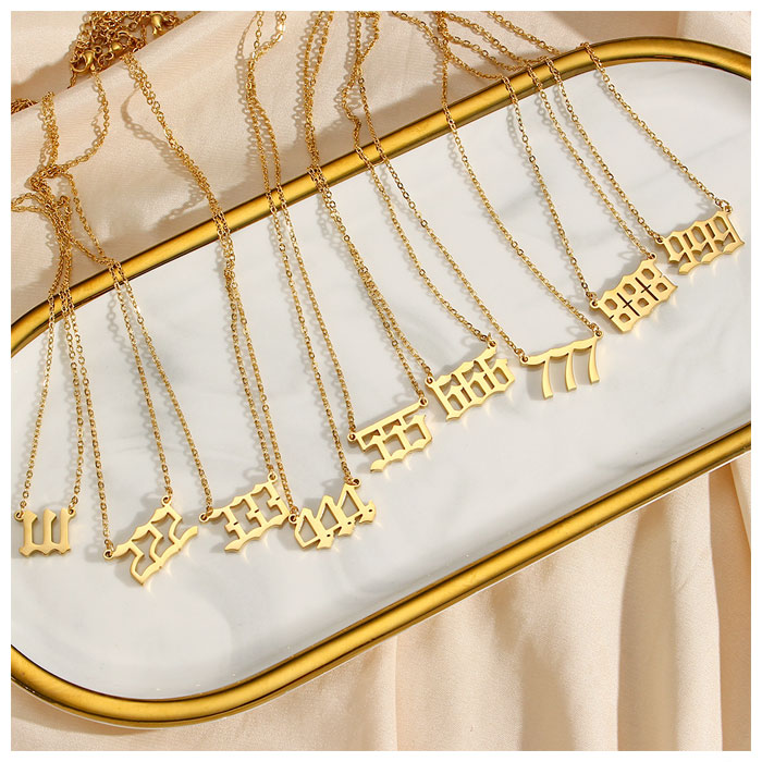 777 Angel Number Necklace Gold