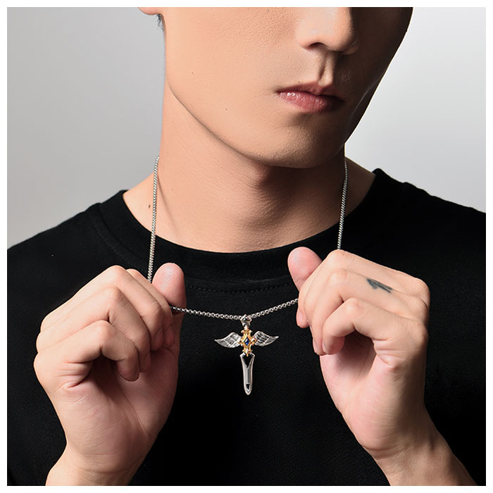 Angel Wing Necklace with Birthstone