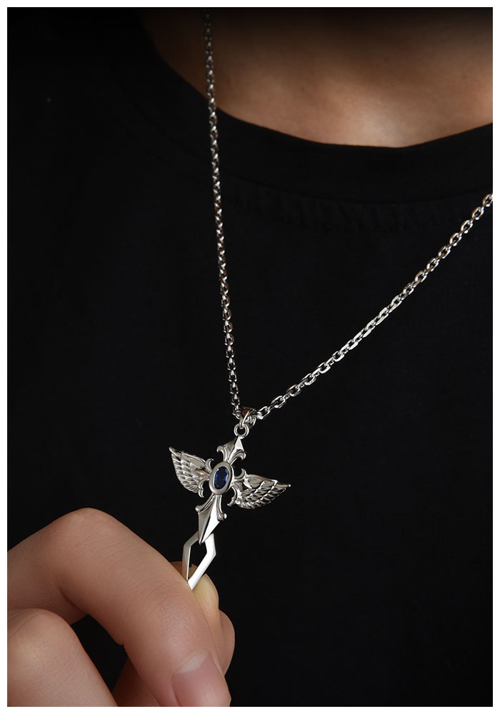 Cross with Angel Wings Necklace