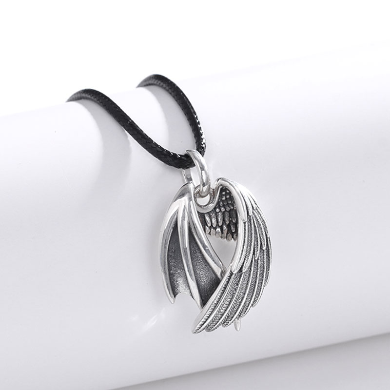 Angel Wing and Devil Wing Necklace in Sterling Silver (image for) Angel Wing and Devil Wing Necklace in Sterling Silver