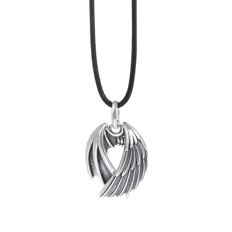 Angel Wing and Devil Wing Necklace in Sterling Silver (image for) Angel Wing and Devil Wing Necklace in Sterling Silver