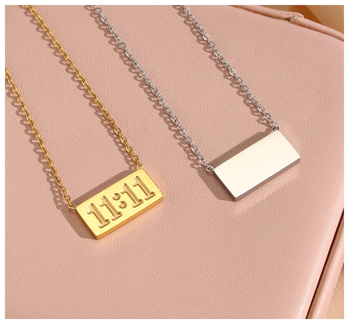1111 Angel Number Bar Necklace Gold Silver
