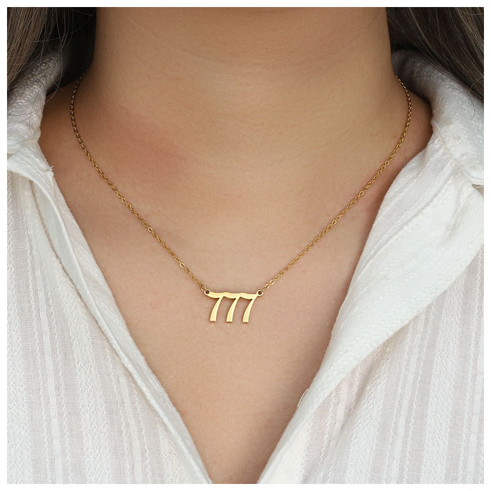 777 Angel Number Necklace Gold