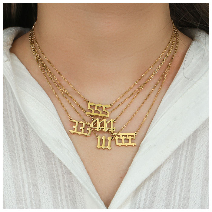 777 Angel Number Necklace Gold