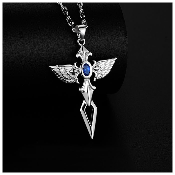 Cross with Angel Wings Necklace