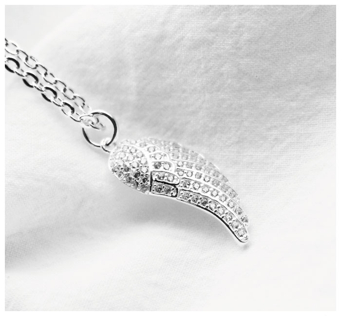 Diamond Angel Wing Pendant