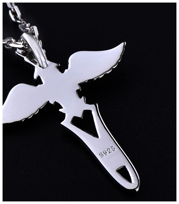 Cross and Angel Wing Necklace