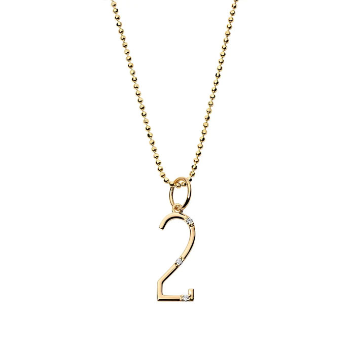 Dimoand Angel Number Necklace Gold