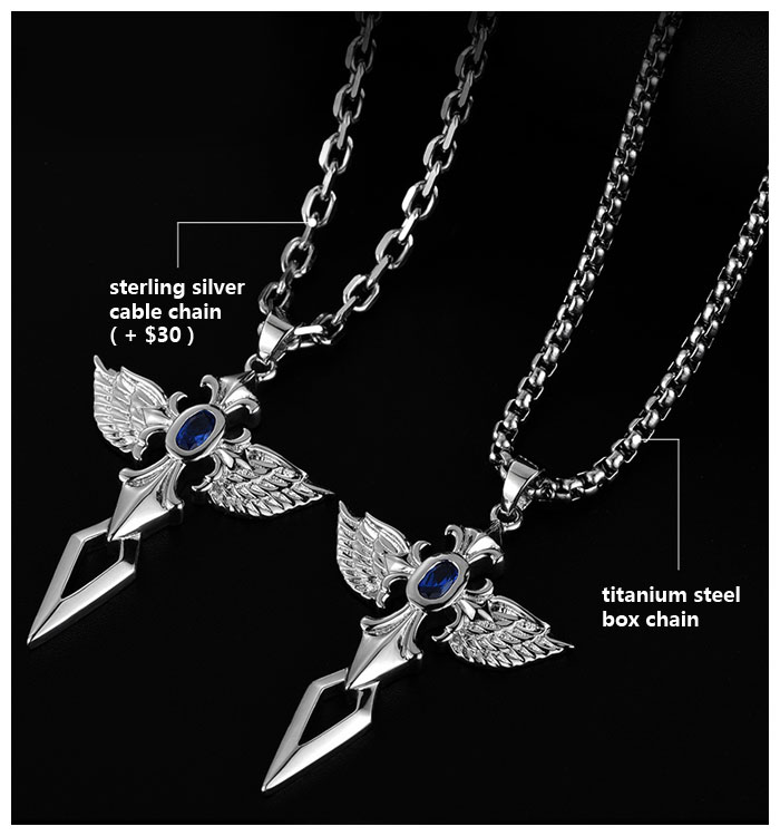 Cross with Angel Wings Necklace